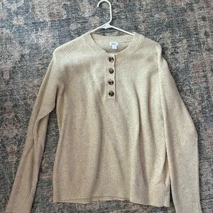 Women's Cream Sweater with Button Detail
